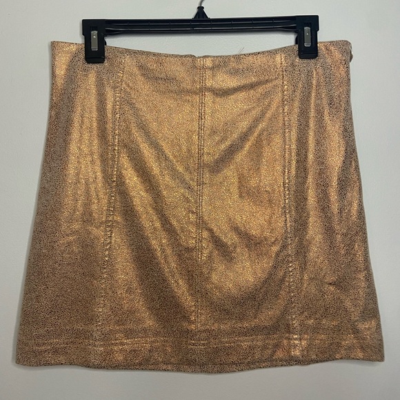Free People Metallic Mini Skirt Size 8 - Picture 1 of 6